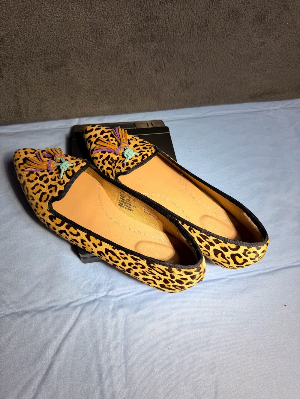 Hush Puppies Leopard Tassel Pointed Flats - Yellow & Black - Picture 2 of 11